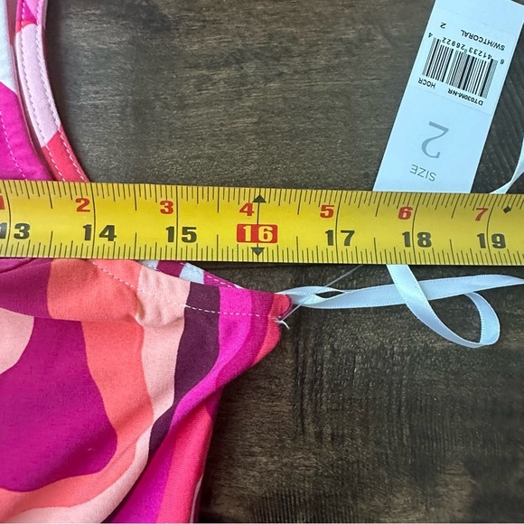 DONNA MORGAN Pink / White / Salmon Riviera Swirl‎ Print Maxi Dress Size 2 - Picture 5 of 6